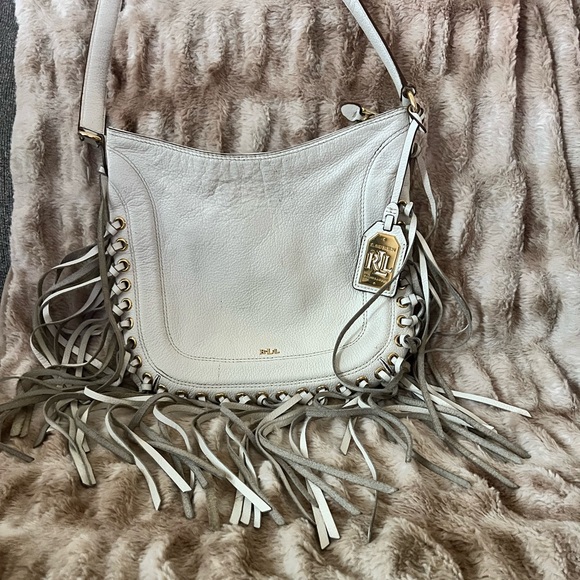 Lauren Ralph Lauren Wheeler Fringed Hobo Crossbody
Bag in Vanilla - Picture 7 of 7